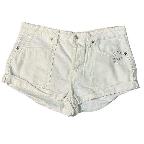Free People Beginner’s Luck Slouch Shorts in Optic White Size 31 NWT NEW - Picture 9 of 16